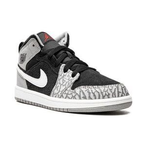 Nike Air Jordan 1 Mid Black and White Sneakers